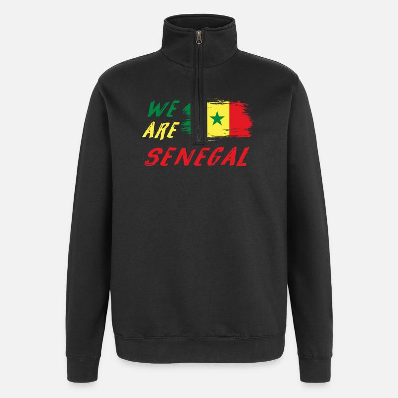 Wir sind Senegal - Quarter-Zip-Sweatshirt - Schwarz