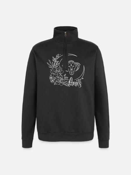 Moonlit Floral Dog Alexis - Quarter-Zip Sweatshirt - black