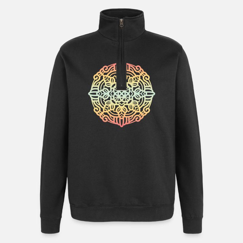 Mandala - Sweat à zip 1/4 - noir