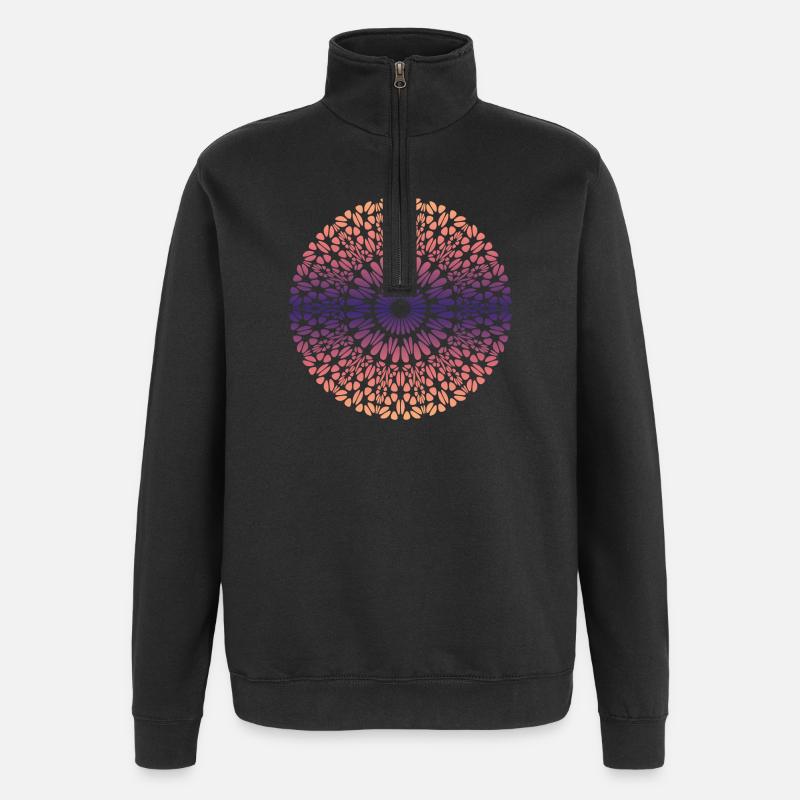 Mandala - Sweat à zip 1/4 - noir