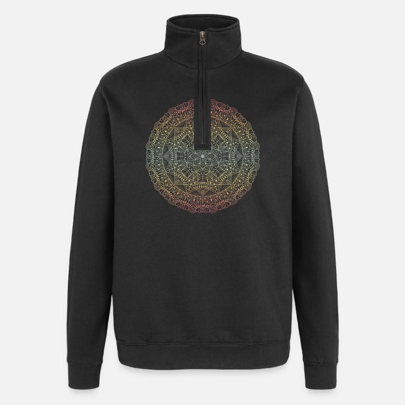 Mandala - Sweat à zip 1/4 - noir