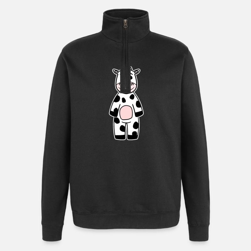 Kuh - Quarter-Zip-Sweatshirt - Schwarz