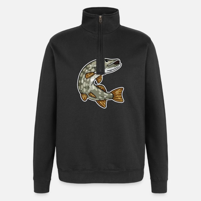 Hecht - Quarter-Zip-Sweatshirt - Schwarz