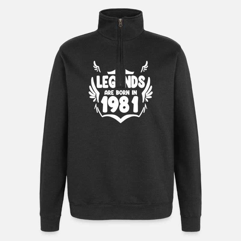 1981 - Born 1981 - Quarter-Zip Sweatshirt - black