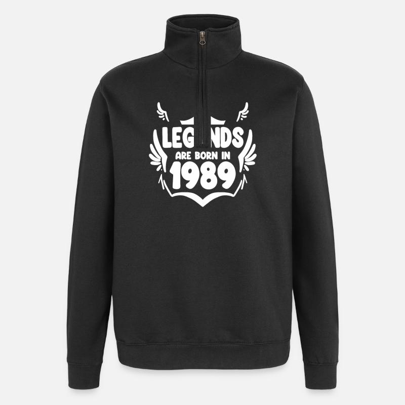 1989 - Born 1989 - Quarter-Zip Sweatshirt - black