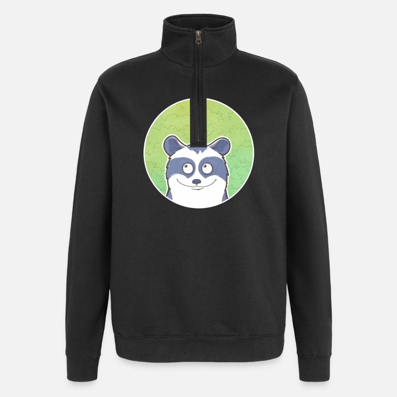 Waschbär - Quarter-Zip-Sweatshirt - Schwarz