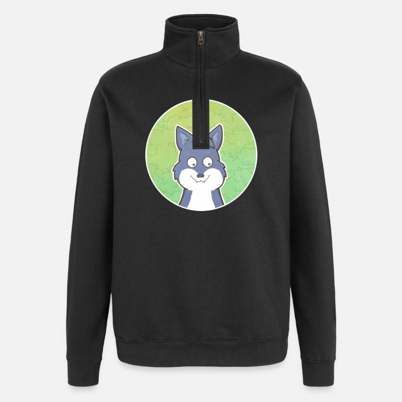 Wolf - Quarter-Zip Sweatshirt - black