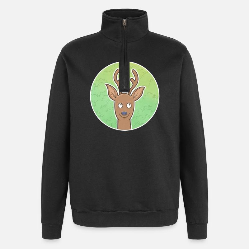 Chevreuil - Sweat à zip 1/4 - noir