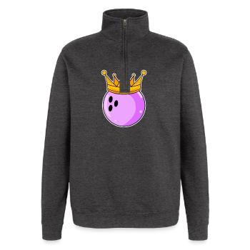 Bowling Damen Partnerlook - Quarter-Zip-Sweatshirt - Anthrazit - Vorne - AI Model Female 172 light (172cm) & AI Model Male 178 dark (178cm)