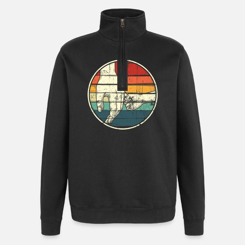 Holding Hands Rainbow Circle - Quarter-Zip Sweatshirt - black