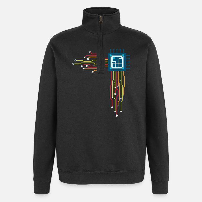 Computer chip - Creative illustration - Quarter-Zip Sweatshirt - black