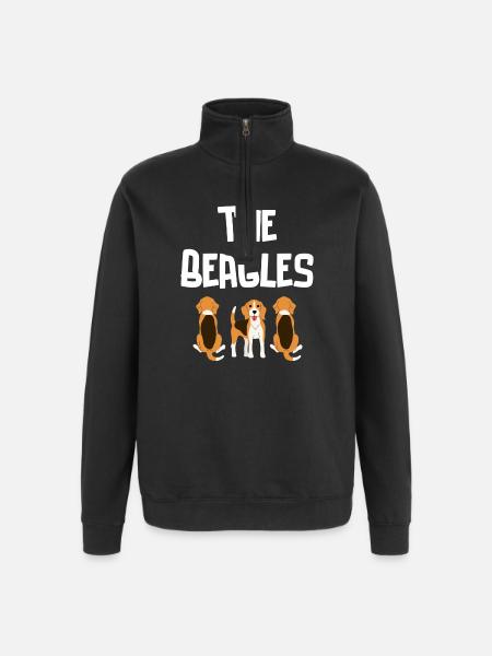 Beagle, Jagd, Jagdhund - Quarter-Zip-Sweatshirt - Schwarz