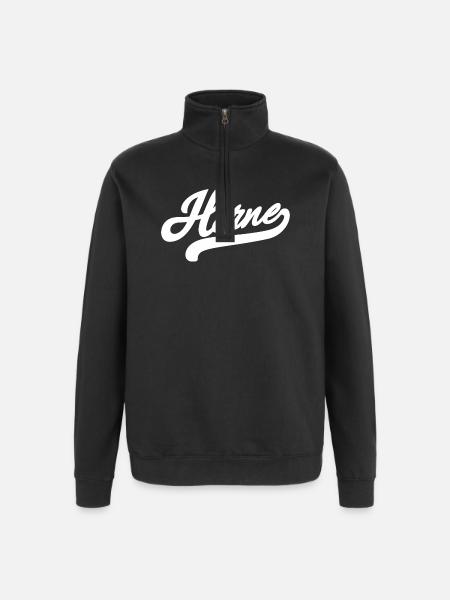 Herne Retro - Quarter-Zip Sweatshirt - black