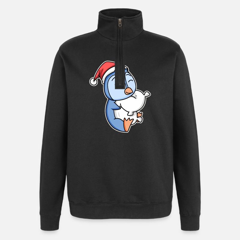 Pingouin Noël Sommeil Sommeil Sommeil - Sweat à zip 1/4 - noir