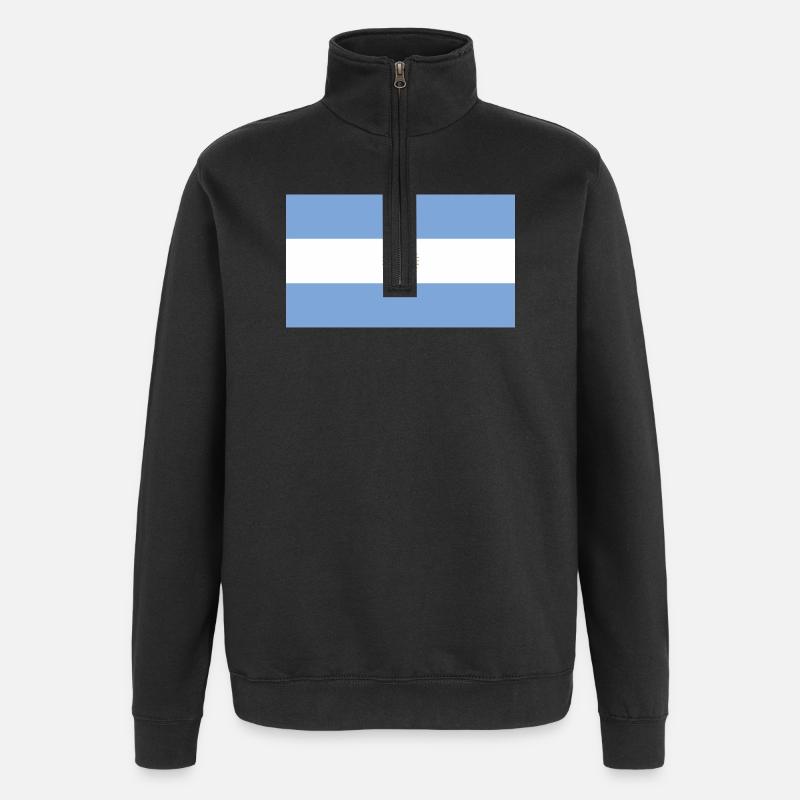 Drapeau national de l’Argentine - Sweat à zip 1/4 - noir