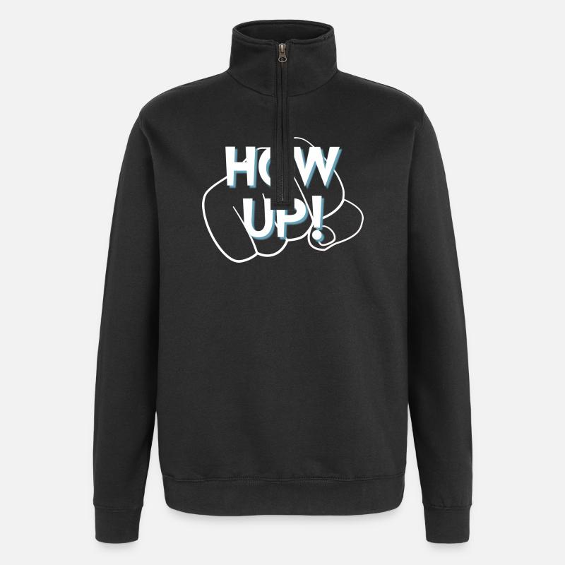Hau ab - Quarter-Zip-Sweatshirt - Schwarz