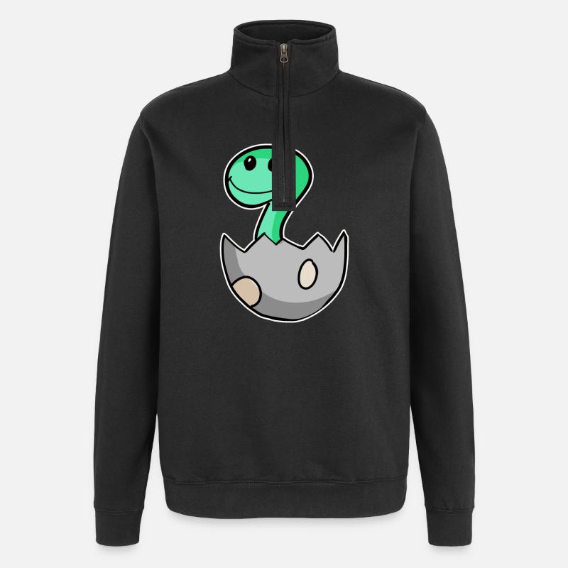 Dinosaur Egg Dino Motif - Quarter-Zip Sweatshirt - black