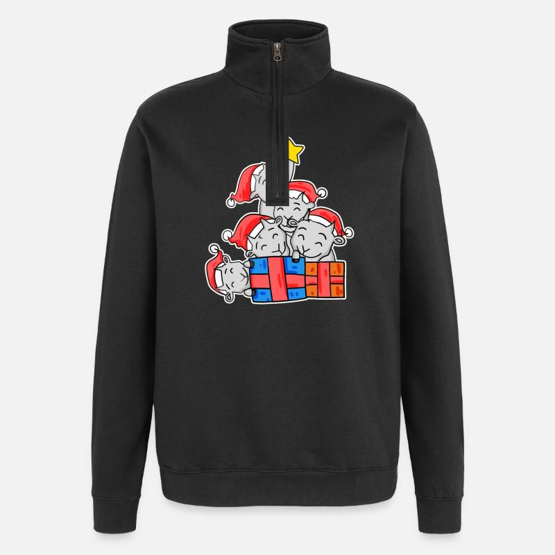 Chèvres Arbre de Noël Chèvre - Sweat à zip 1/4 - noir