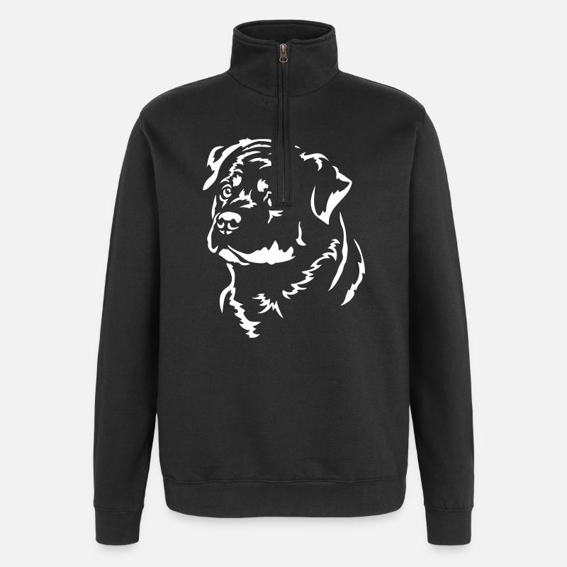 Rottweiler Head « Black Edition » - Sweat à zip 1/4 - noir