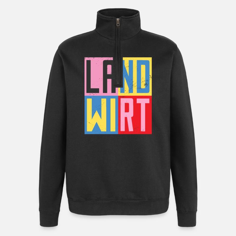 Landwirt Design - Quarter-Zip-Sweatshirt - Schwarz