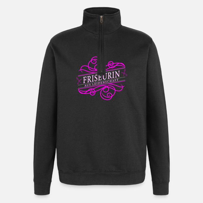 Coiffeur avec passion - Sweat à zip 1/4 - noir