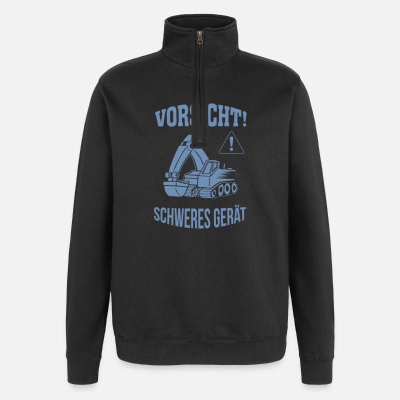Bagger Baggerfahrer Baugeräteführer Schweres Gerät - Quarter-Zip-Sweatshirt - Schwarz