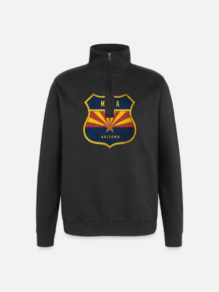 Mesa Arizona flag crest design - Quarter-Zip Sweatshirt - black