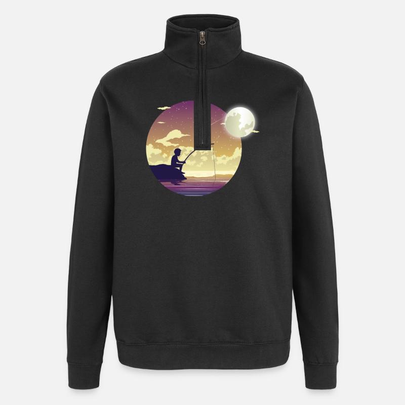 Pêcheur au clair de lune - Sweat à zip 1/4 - noir