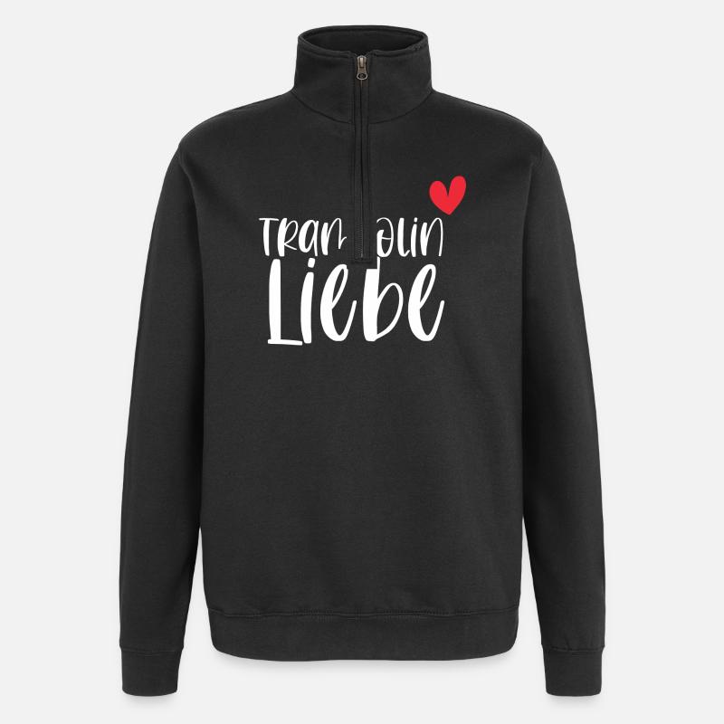 Trampolin Liebe Springen Hobby Geschenk - Quarter-Zip-Sweatshirt - Schwarz