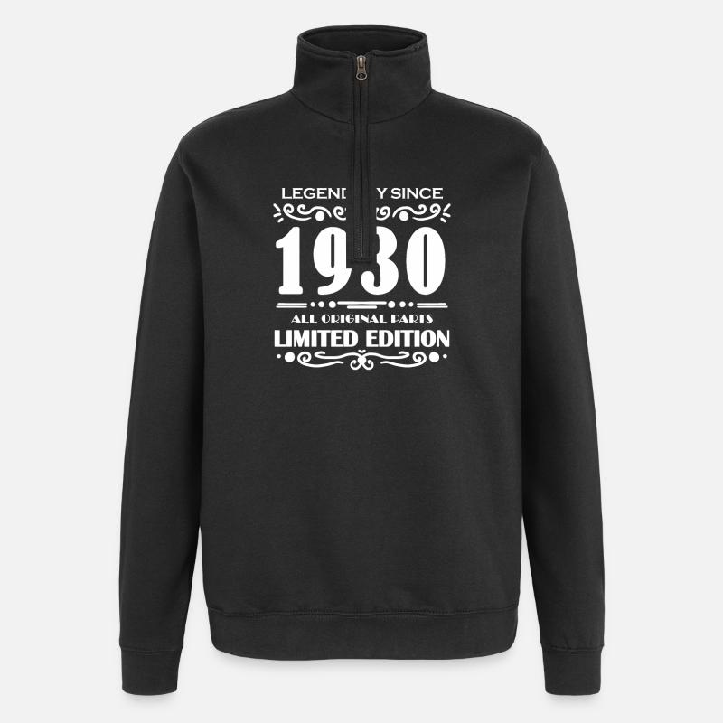 1930 - Born 1930 - Quarter-Zip Sweatshirt - black