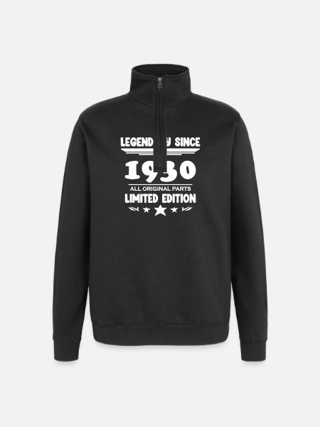 1930 - Born 1930 - Quarter-Zip Sweatshirt - black