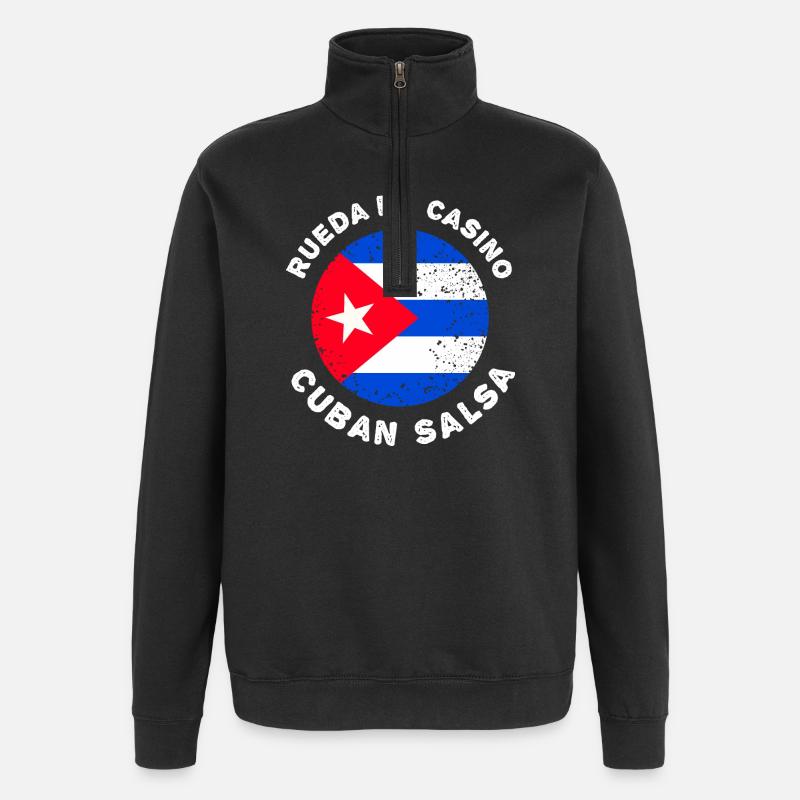 Rueda de Casino - Cuban Salsa - Quarter-Zip Sweatshirt - black
