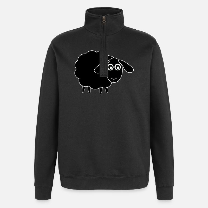 black sheep sheep - Quarter-Zip Sweatshirt - black