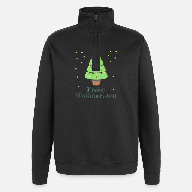 Frohe Weihnachten - Quarter-Zip-Sweatshirt - Schwarz