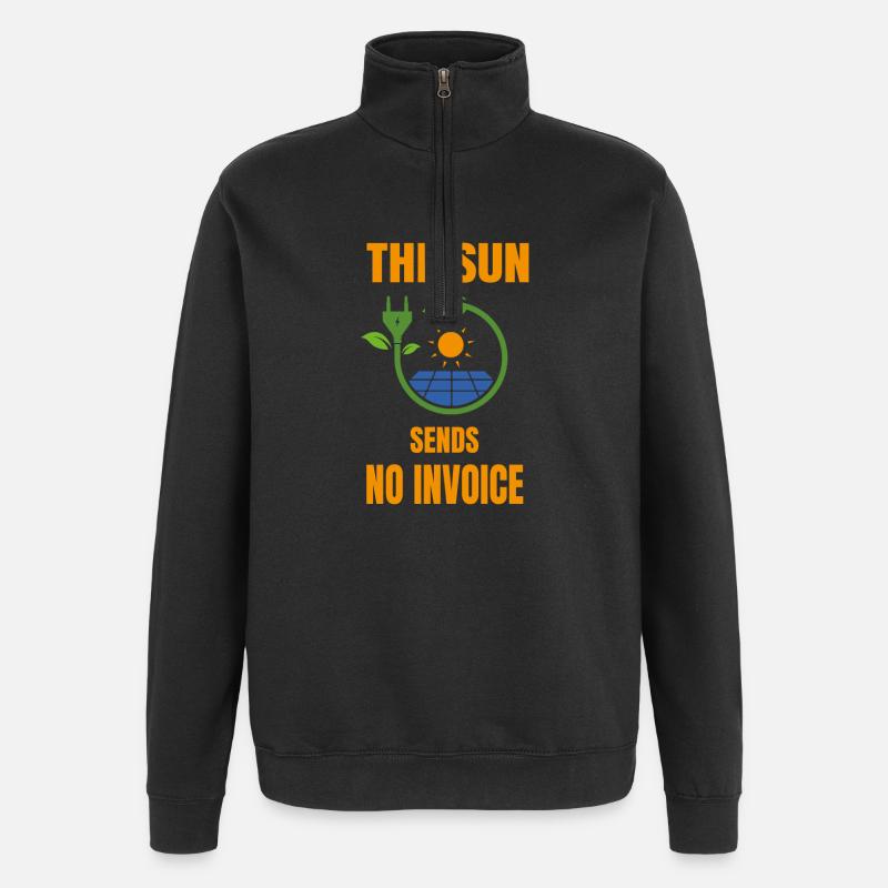 Sonne Keine Rechnung Solaranlage Solarstrom - Quarter-Zip-Sweatshirt - Schwarz
