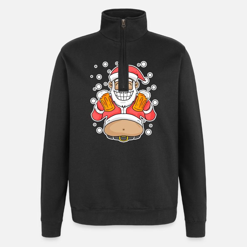Bière adoucie Père Noël - Sweat à zip 1/4 - noir