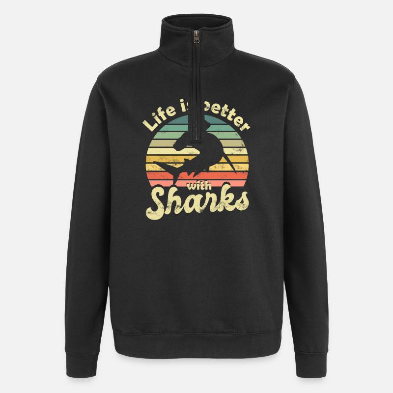 Shark Hammerhead Shark - Quarter-Zip Sweatshirt - black