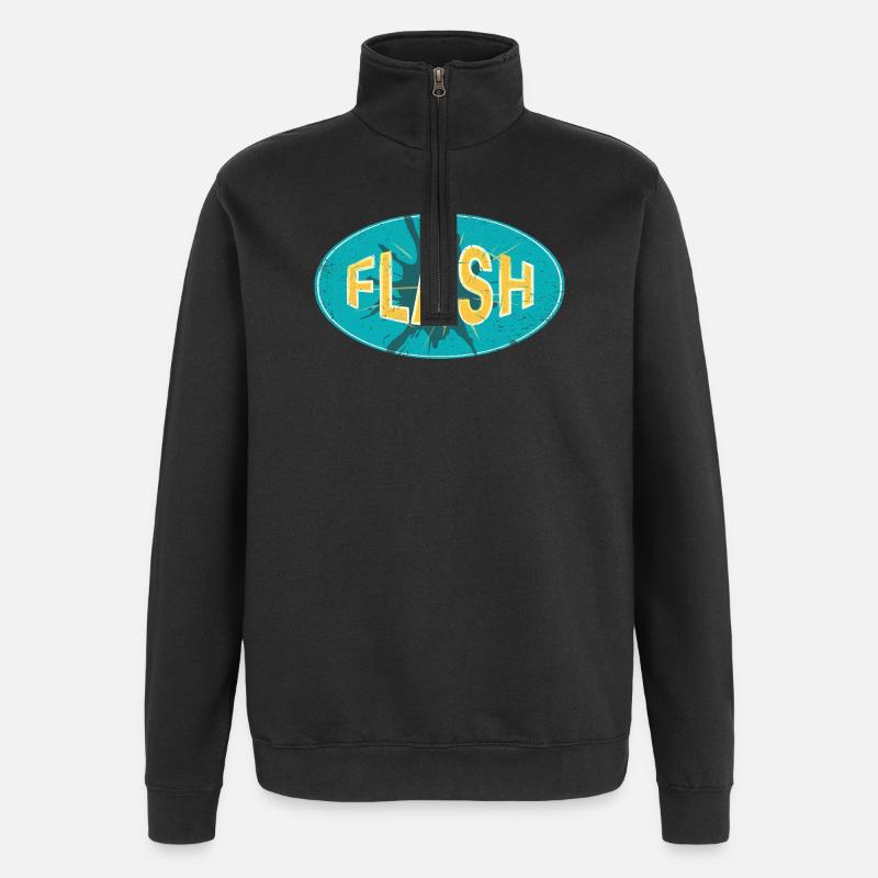 FLASH EMBLEM - Sweat à zip 1/4 - noir