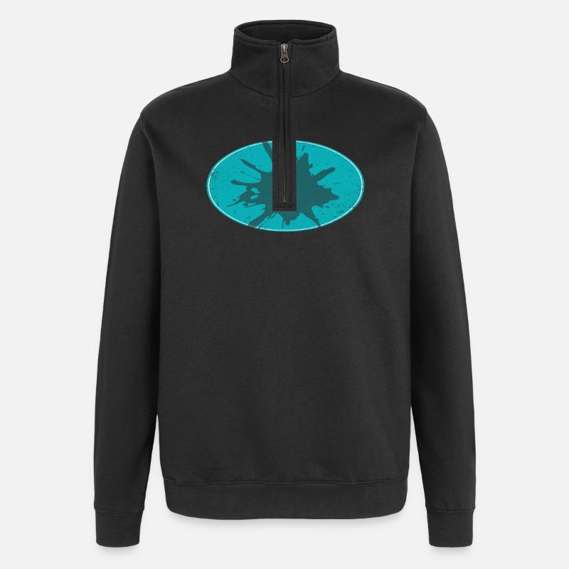 Ovaler Flash Background schmutzing - Quarter-Zip-Sweatshirt - Schwarz