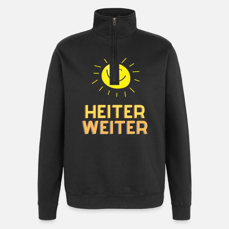 Joyeux Continuer - Sweat à zip 1/4 - noir