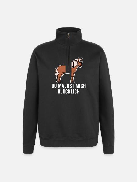 Pferde Cool Statement Pferdenarr Isländer - Quarter-Zip-Sweatshirt - Schwarz