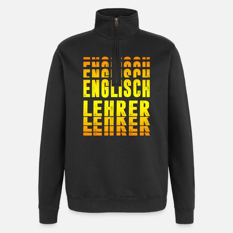 Conception de professeur d’anglais - Sweat à zip 1/4 - noir
