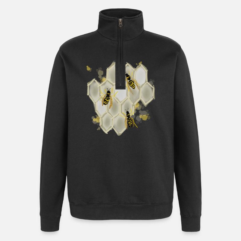 Wespen - Quarter-Zip-Sweatshirt - Schwarz