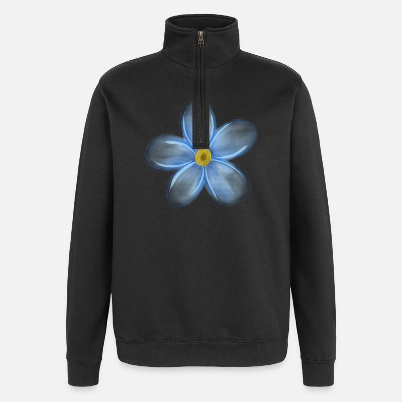 Vergissmeinnicht - Quarter-Zip-Sweatshirt - Schwarz
