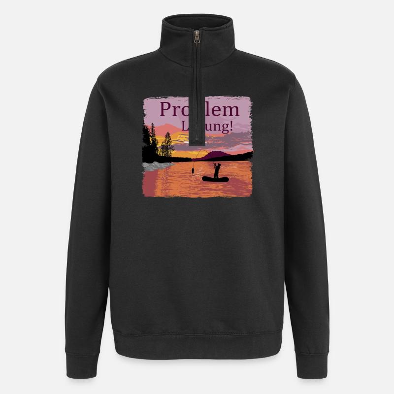 Problem Lösung Angeln - Quarter-Zip-Sweatshirt - Schwarz