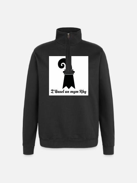 Basel am Rhein - Quarter-Zip-Sweatshirt - Schwarz