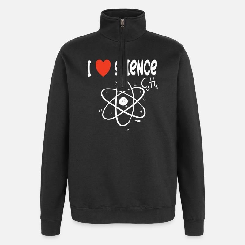 I love science - Quarter-Zip Sweatshirt - black