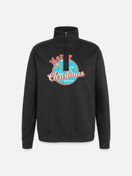 Merry christmas xmas - Sweat à zip 1/4 - noir