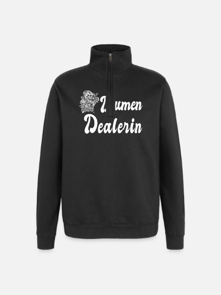 Blumen Dealerin - Quarter-Zip-Sweatshirt - Schwarz
