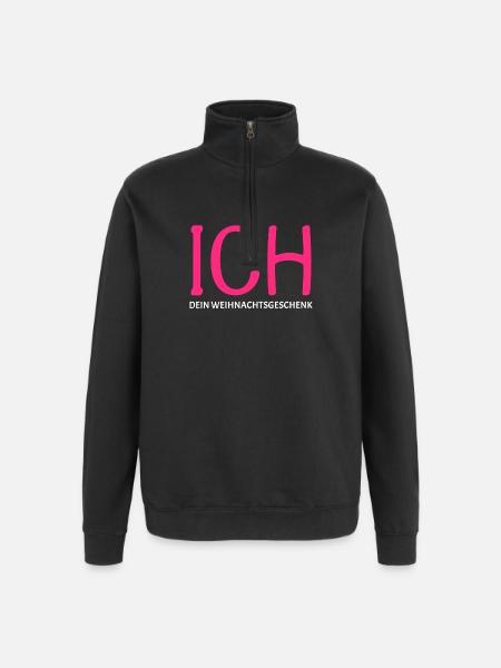 Ich Dein Weihnachtsgeschenk - Quarter-Zip-Sweatshirt - Schwarz